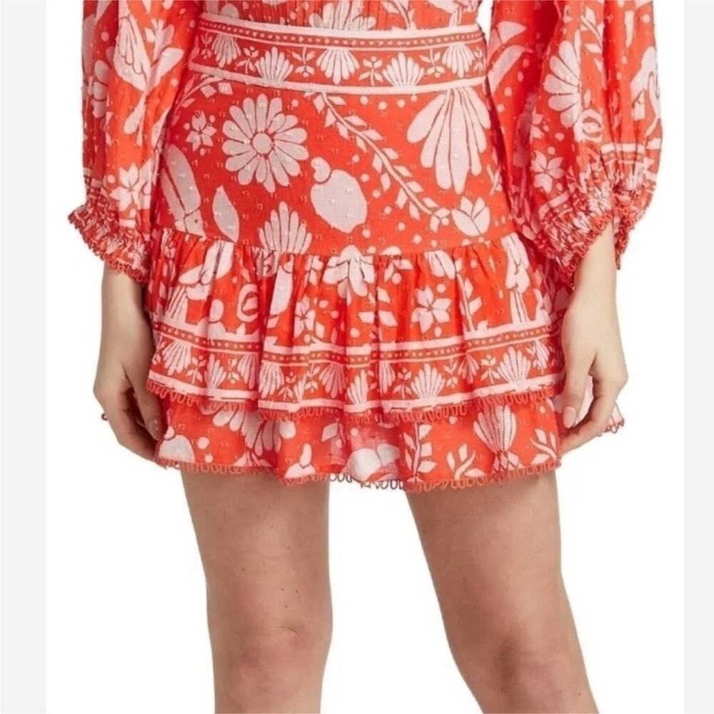 NWT Farm Rio Orange Neon Jungle Mini Skirt Size XS